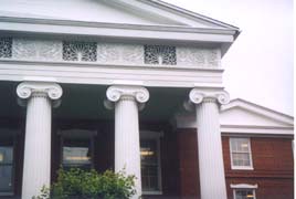 [photo, Winchester Hall columns, 12 East Church St., Frederick, Maryland]